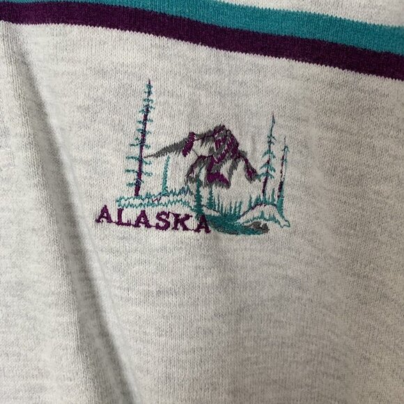 Dehen Alaska Shirt Mens Large Gray Purple Blue Casual Short Sleeve Vintage - Picture 2 of 11